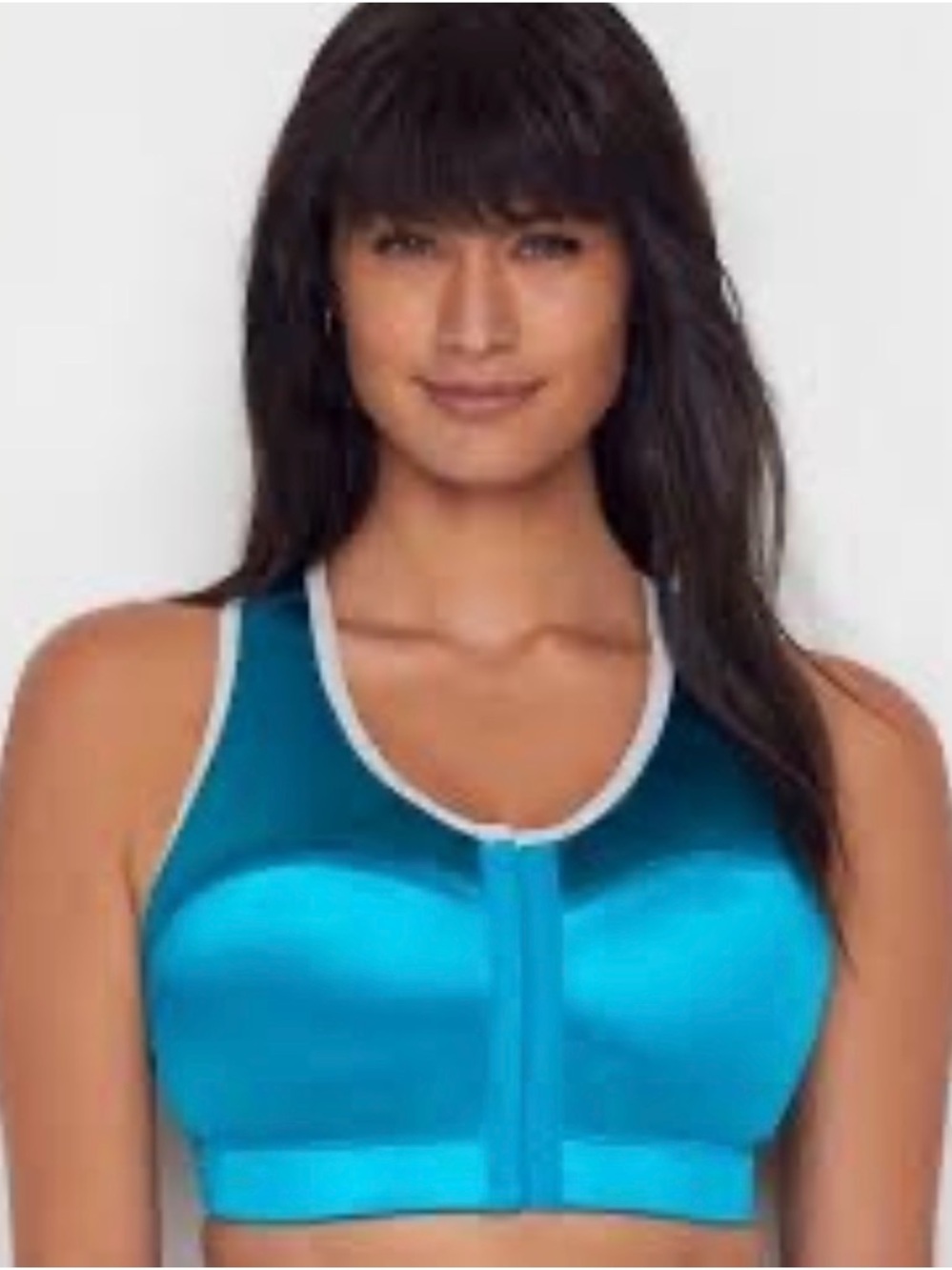 ENELL SPORT High Impact Max Support Bra Sz 5 Full Figure ECRU NL100 Blue